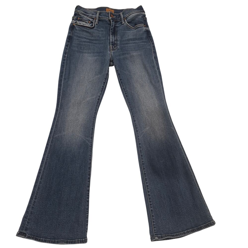 Mother Denim Lil Weekender Layover Flare Jeans Petite Mid Rise Stretch Blue 26